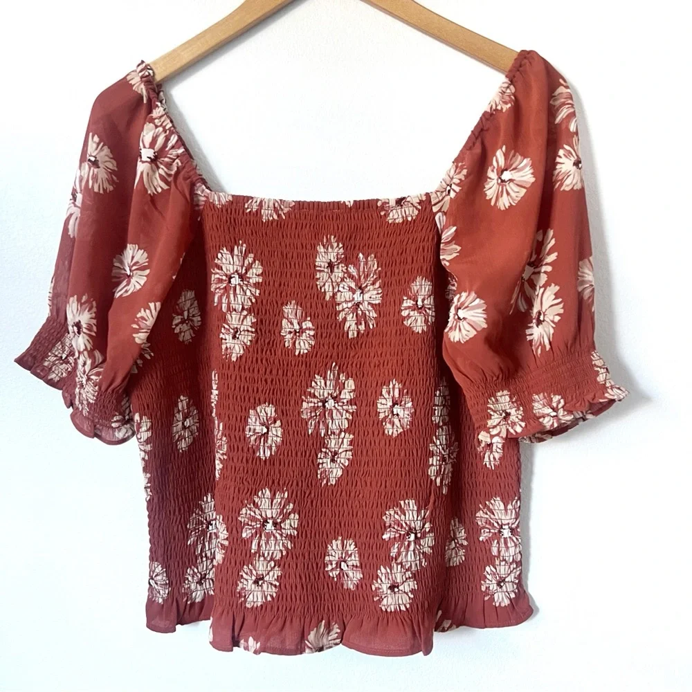 NWT Madewell Georgette Lucie Puff Sleeve Top